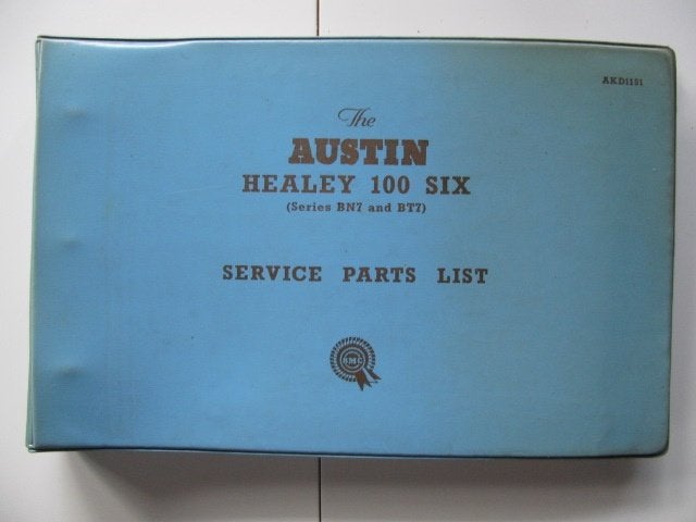 Austin Healey 3000 BN7 BT7 BJ8 AKD 1151 Service Parts List, Ophalen of Verzenden