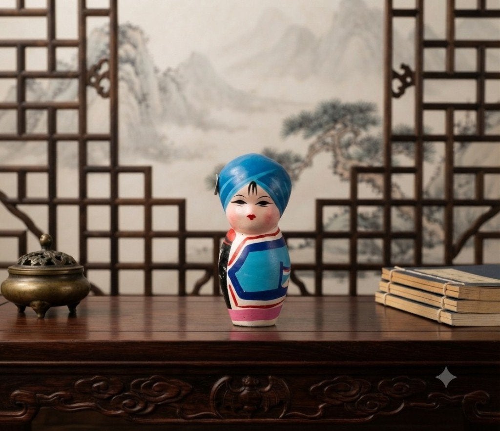 Poupée chinoise vintage en argile, Antiquités & Art, Envoi