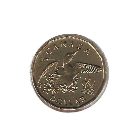 Canada, 1 Dollar 2008, Summer Olympics Beijing., Postzegels en Munten, Ophalen of Verzenden, Noord-Amerika, Losse munt