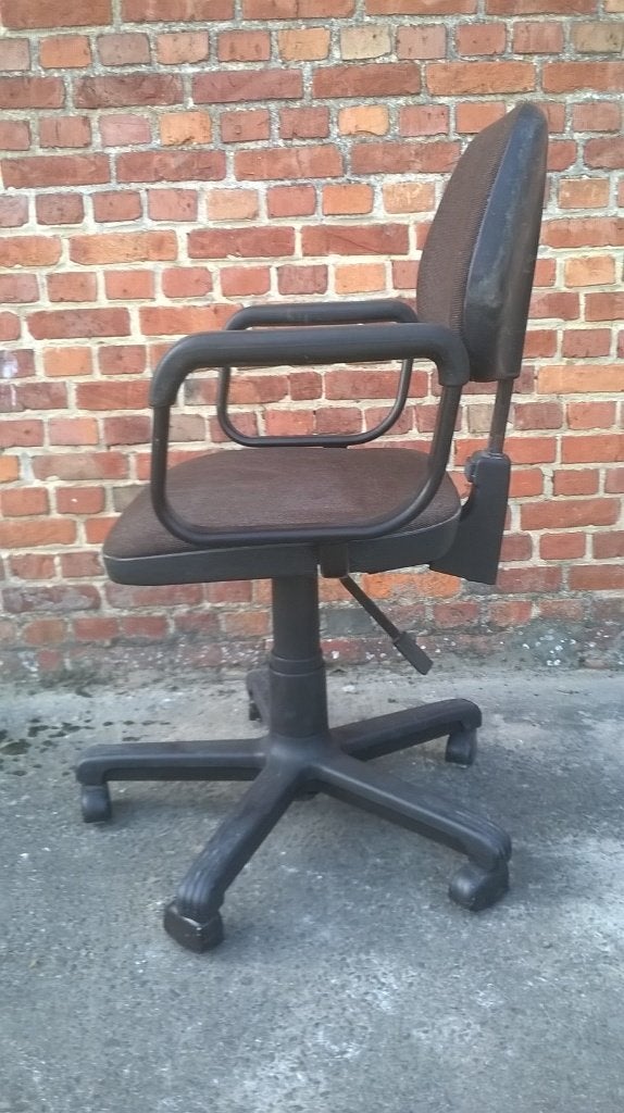 Chaise de bureau vintage — années 70, Vintage, Enlèvement ou Envoi, Utilisé, Brun