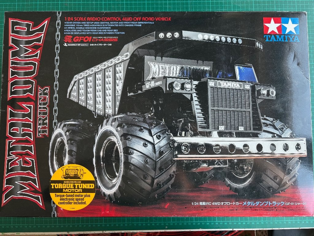 Kit Tamiya Dump Truck (GF01) Édition Heavy Metal, Hobby & Loisirs créatifs, Enlèvement ou Envoi, Échelle 1:24, Voiture off road