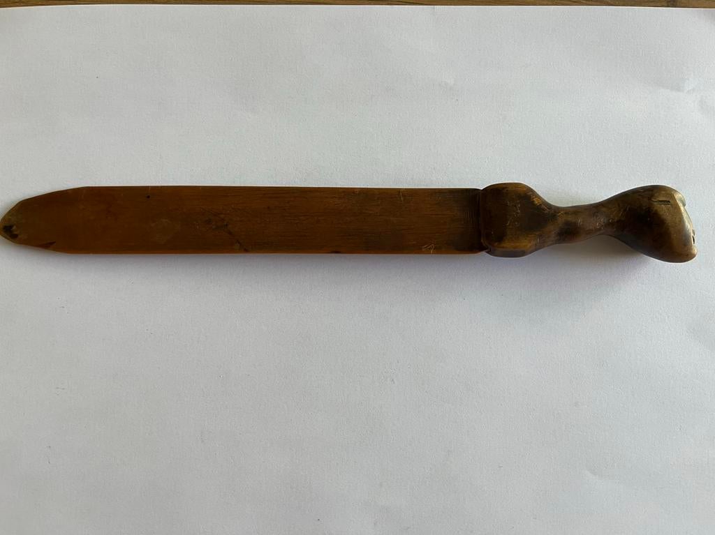 Vintage houten briefopener uit Afrika, Ophalen of Verzenden