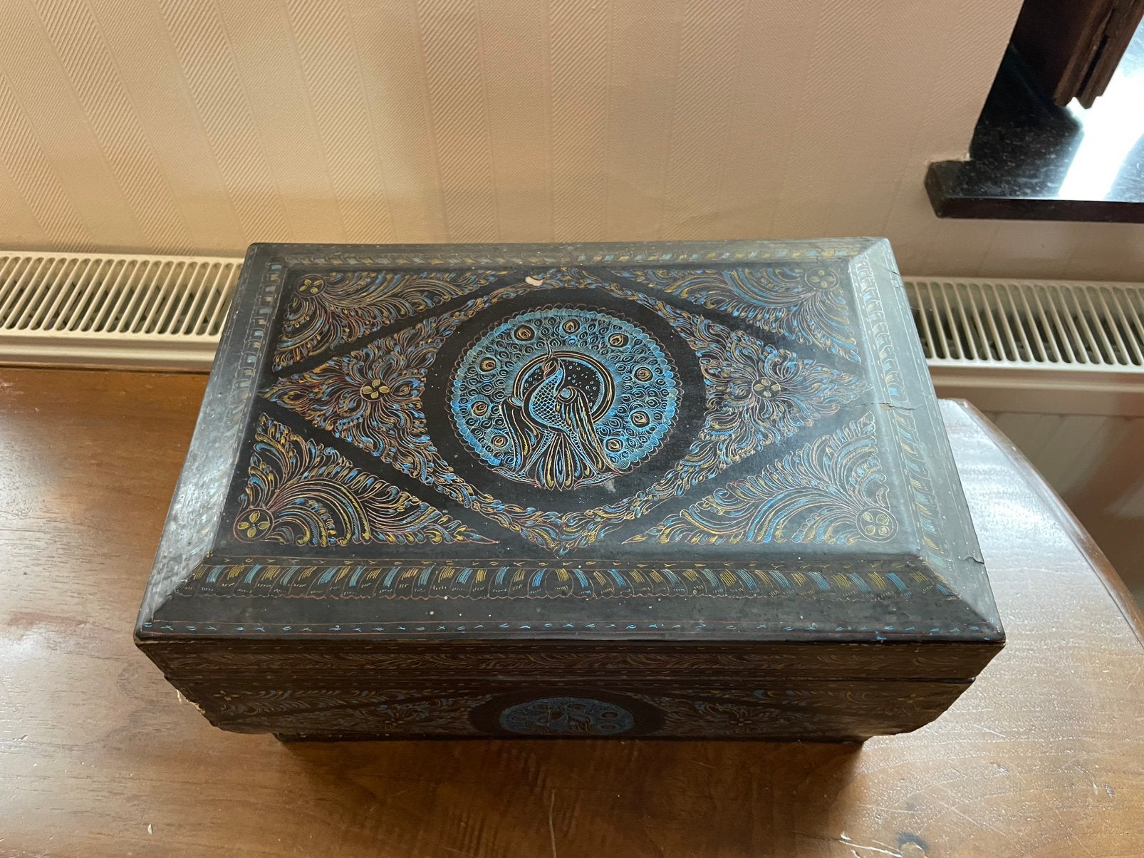 Set van drie Birmese nestkasten (Myanmar), Antiek en Kunst, Handgemaakt, Blauw, Doos, Overige herkomsten