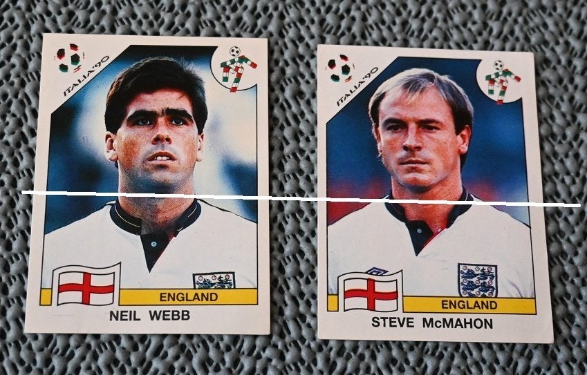 Panini Italia 90 Engeland Steve McMahon en Neil Web, Verzenden, Nieuw, Poster, Plaatje of Sticker