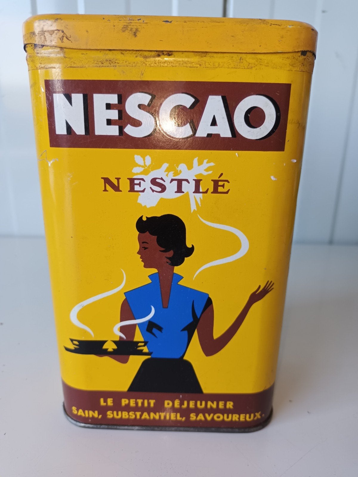 Prachtig vintage Nestlé Nescao blik (jaren '50) – 19 cm, Collections, Enlèvement ou Envoi