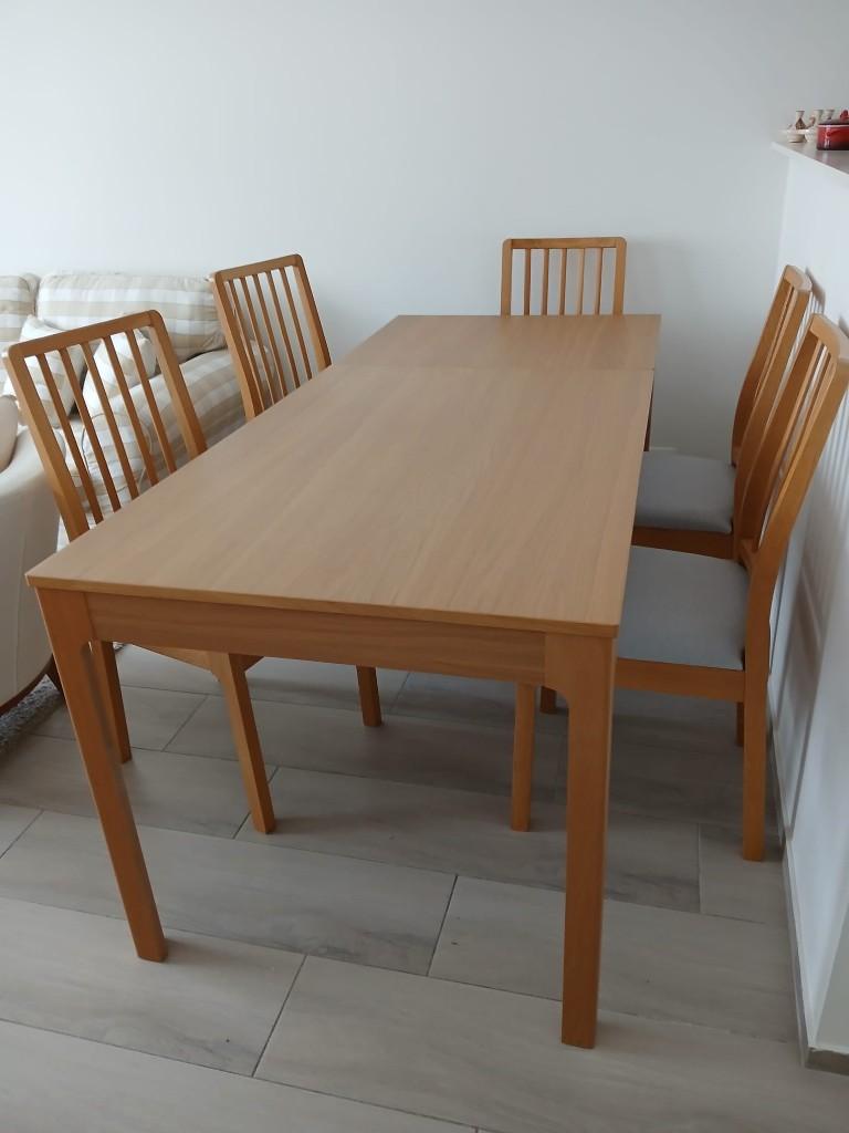 Eettafel en 6 stoelen, Huis en Inrichting, Tafels | Eettafels, Zo goed als nieuw, 50 tot 100 cm, 150 tot 200 cm, Vijf personen of meer