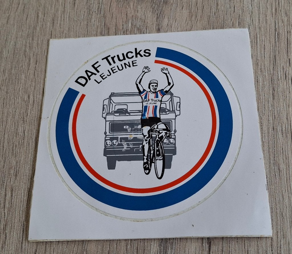 Autocollant : équipe cycliste DAF Trucks Lejeune, Collections, Enlèvement ou Envoi, Comme neuf, Marque