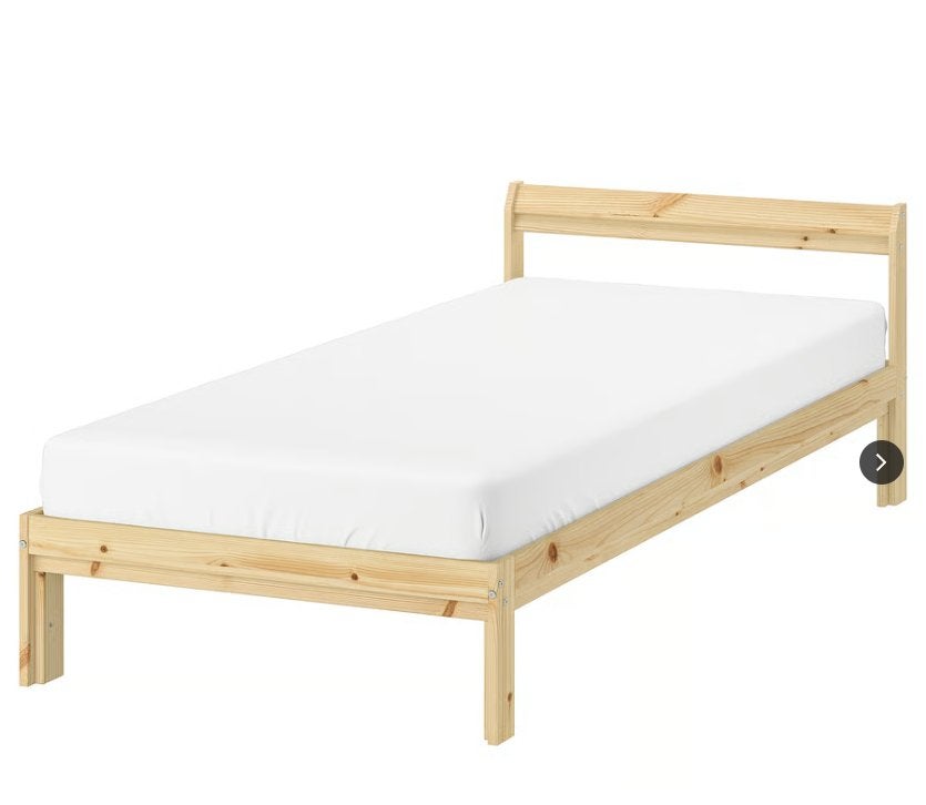 IKEA Bed 90x200 cm inclusief lattenbodem, 90 cm, Une personne, Brun, Enlèvement