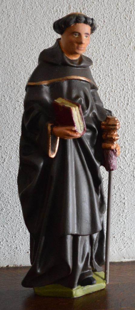 St Albertus van Leuven, 34 cm gips, Antiek en Kunst, Ophalen of Verzenden