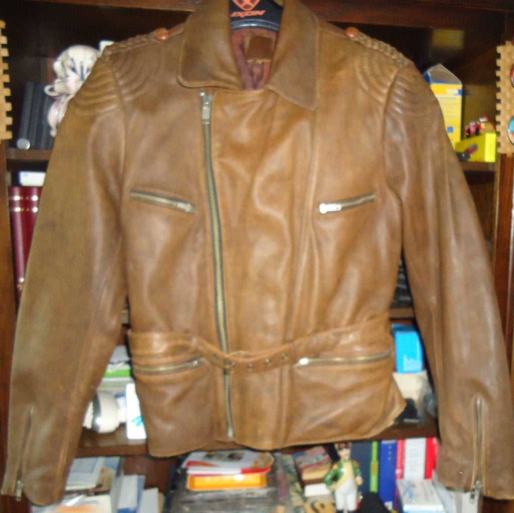 Gilet de moto en cuir véritable - taille 52, Enlèvement ou Envoi, Seconde main, Hommes, Manteau | cuir