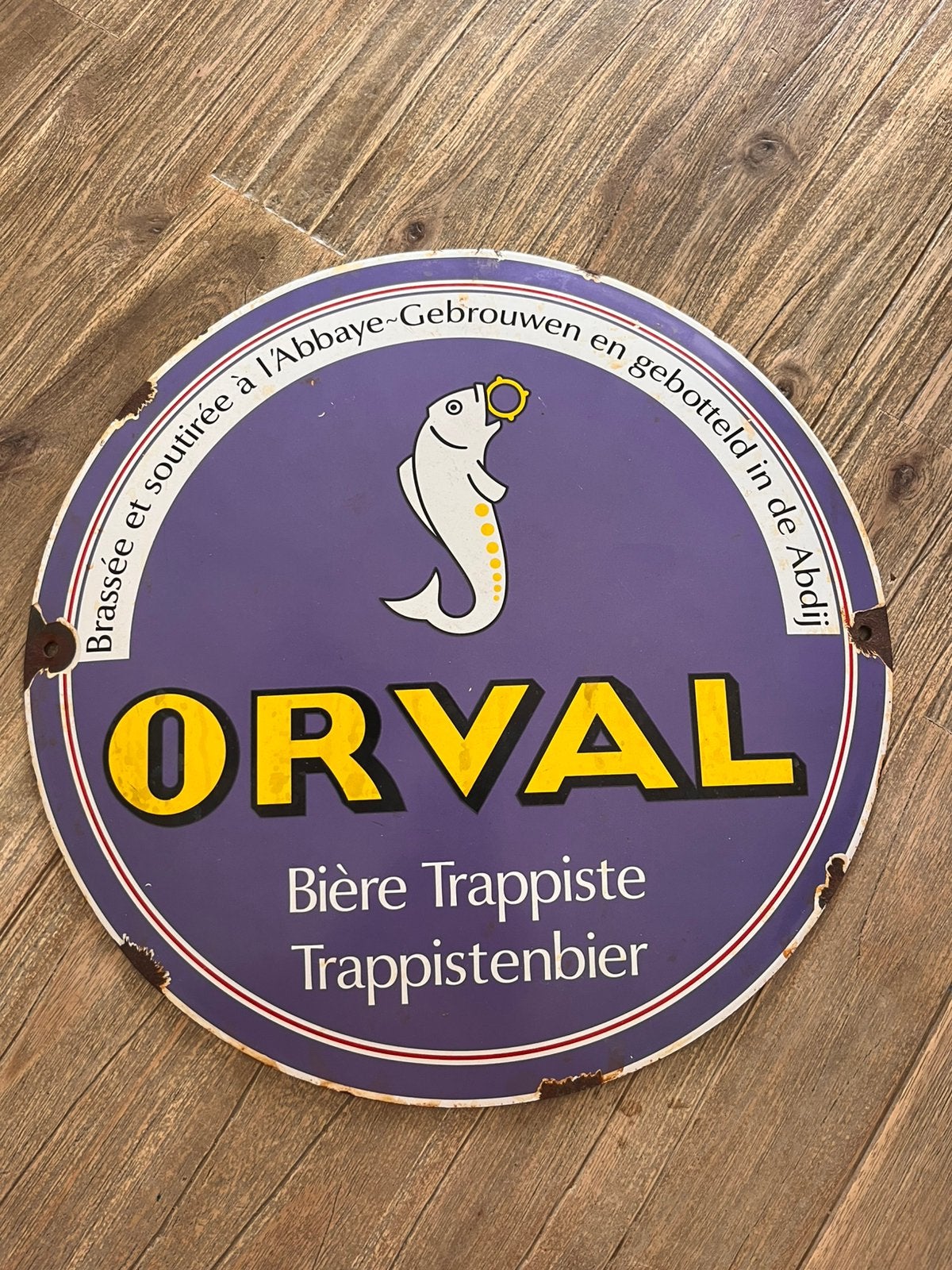 Orval emaillebord, Verzamelen, Ophalen of Verzenden, Gebruikt