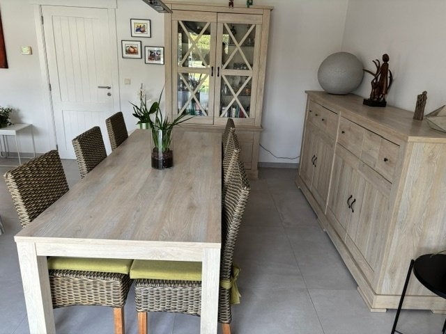 Eetkamerset landelijk, Huis en Inrichting, Ophalen, Gebruikt, Landelijk, 6 tot 8 stoelen