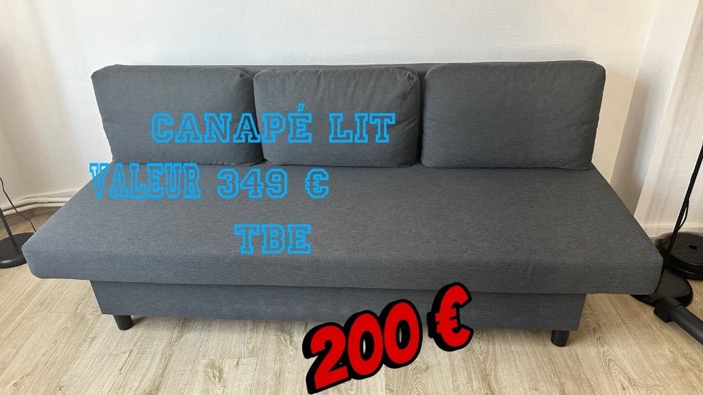CANAPÉ LIT 3 places IKÉA, Trois personnes, Synthétique, Moins de 75 cm, Moins de 150 cm