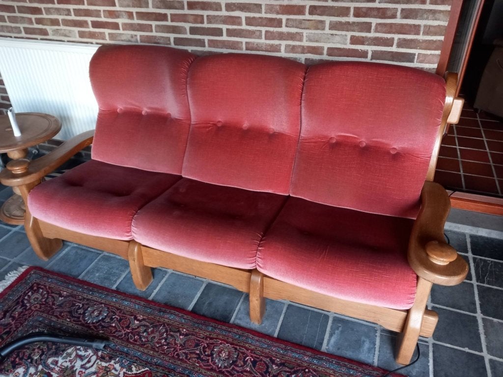 GRATIS ZETELS SALON 3+1+1, Huis en Inrichting, Ophalen, Gebruikt, Rechte bank, Hout