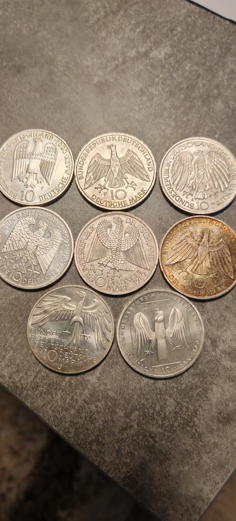 Germany,8X10 DeutscheMark 1972-1990,Zilver UNC, Enlèvement ou Envoi, Allemagne, Série, Argent