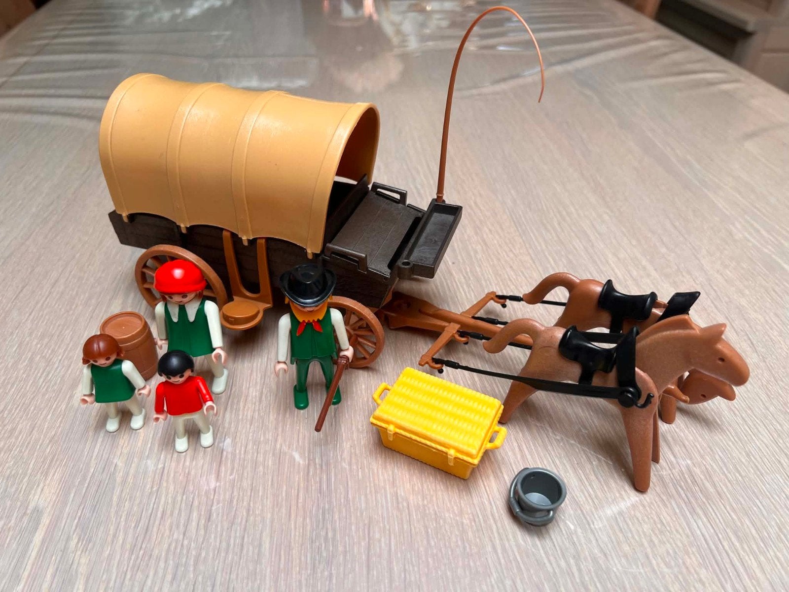 Playmobil 3278, Huifkar met gezin, Gebruikt, Complete set, Voertuig, Ophalen of Verzenden