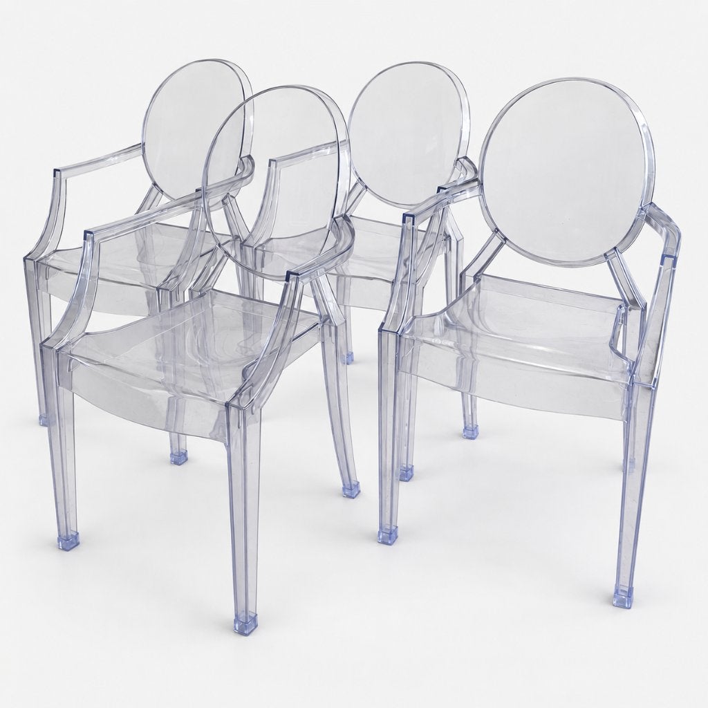 4 chaises Kartell Louis Ghost Philippe Starck originales, Maison & Meubles, Chaises, Enlèvement ou Envoi, Autres couleurs, Comme neuf