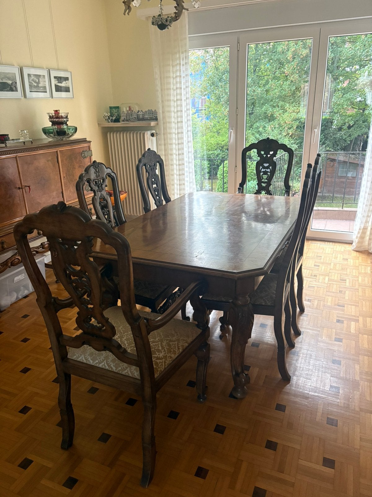 Ensemble table à manger ancienne avec chaises, Maison & Meubles, Enlèvement, Comme neuf