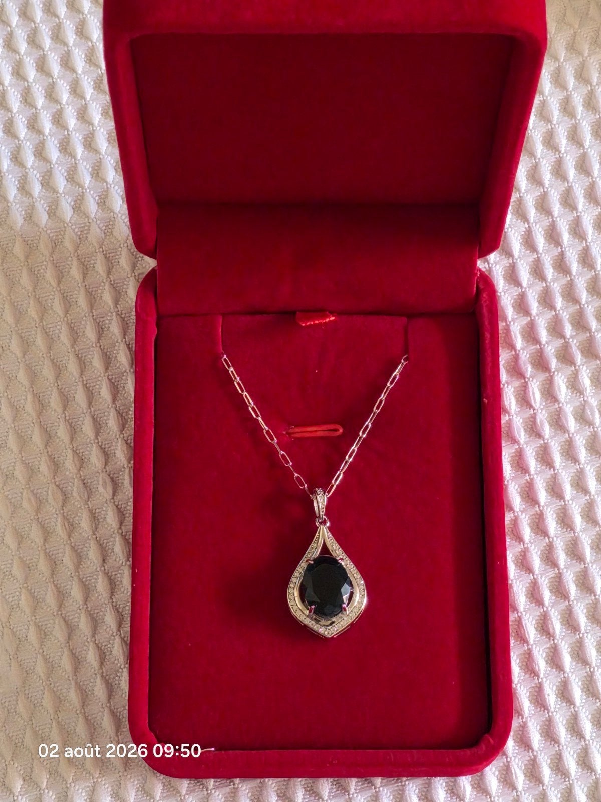 Superbe pendentif en argent massif avec opale noire d'Éthiop, Neuf, Enlèvement, Avec pierre précieuse, Violet