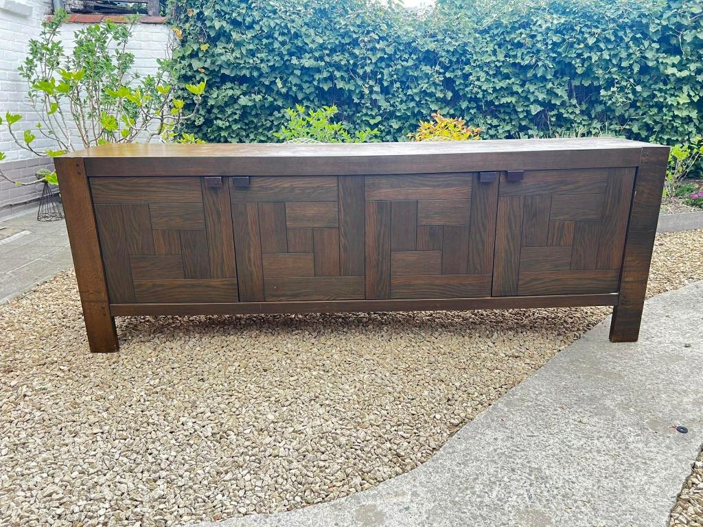 Sideboard Graphical DEFOUR 225cm design vintage meuble 1970, Enlèvement
