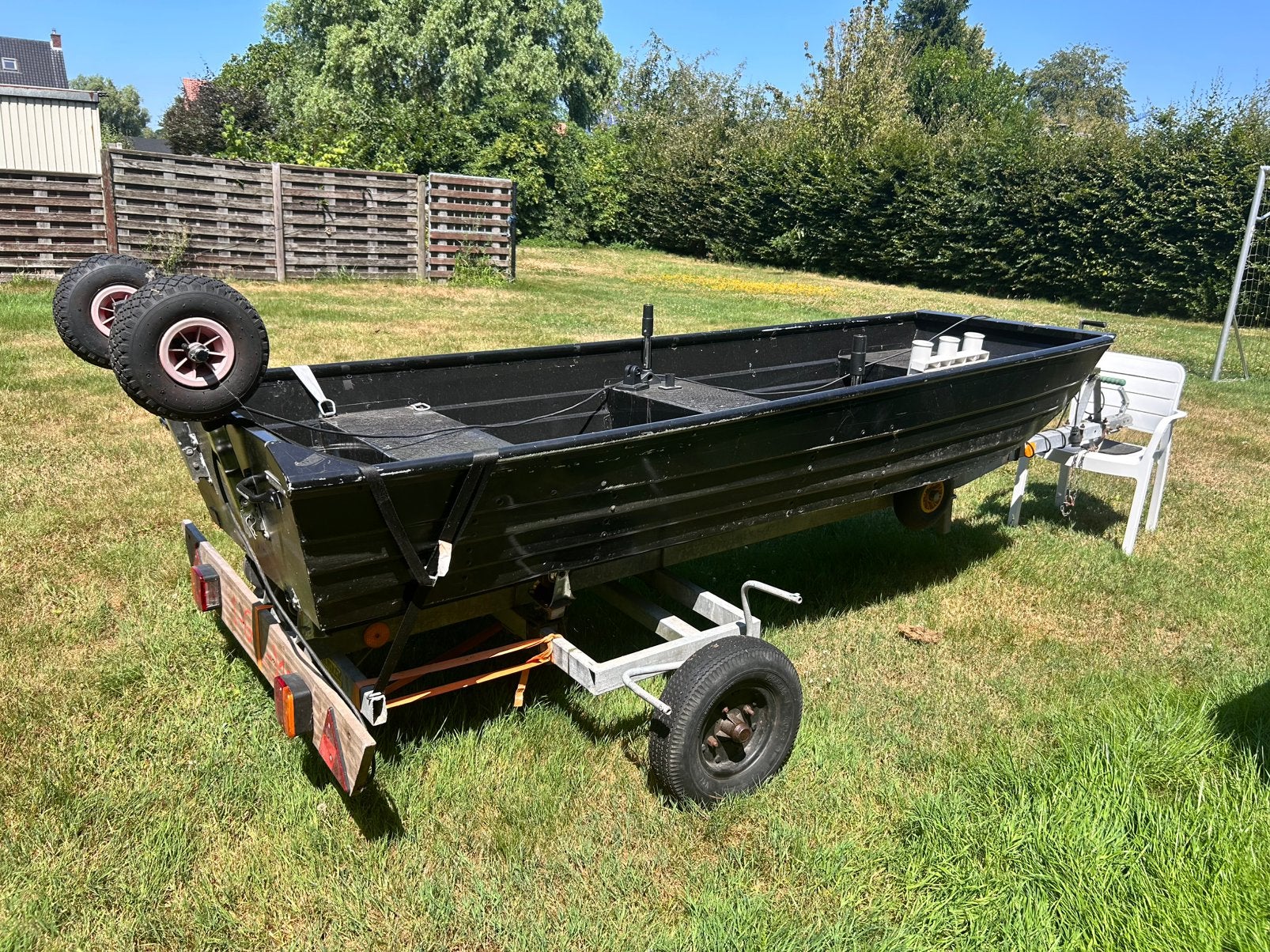 Superlicht en handig aluminium bootje met trailer, Watersport en Boten, Ophalen, Gebruikt, Aluminium, Trailer