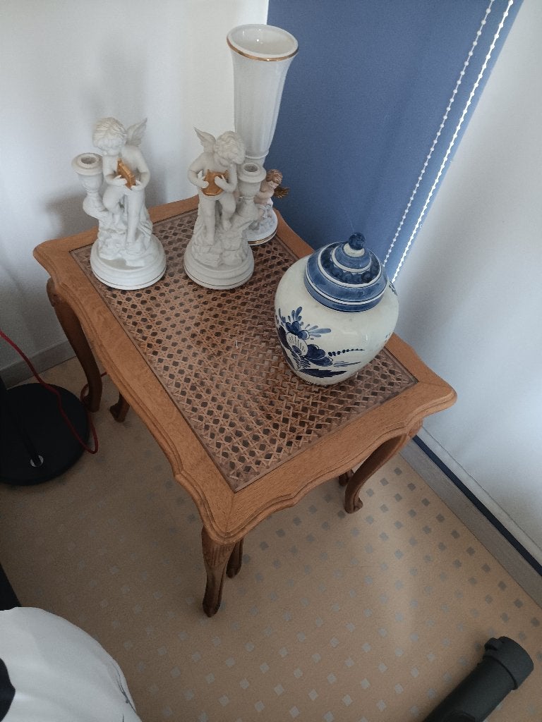 glazen tafeltjes, Moins de 55 cm, Verre, Enlèvement, Brocant