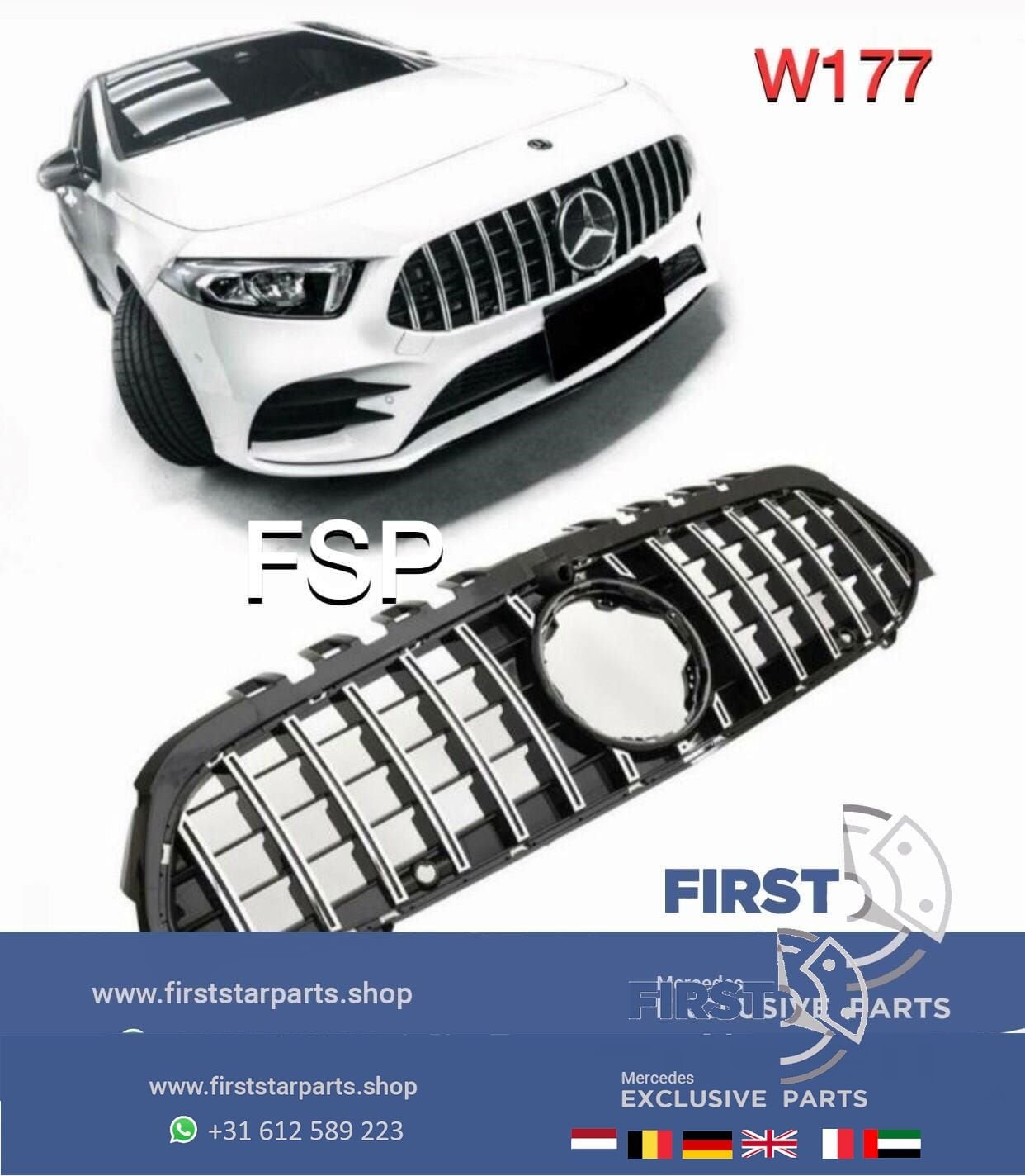 W177 V177 A KLASSE A45 AMG GT LINE GRIL 2019-2022 PANAMERCAN, Utilisé, -, -, Enlèvement ou Envoi