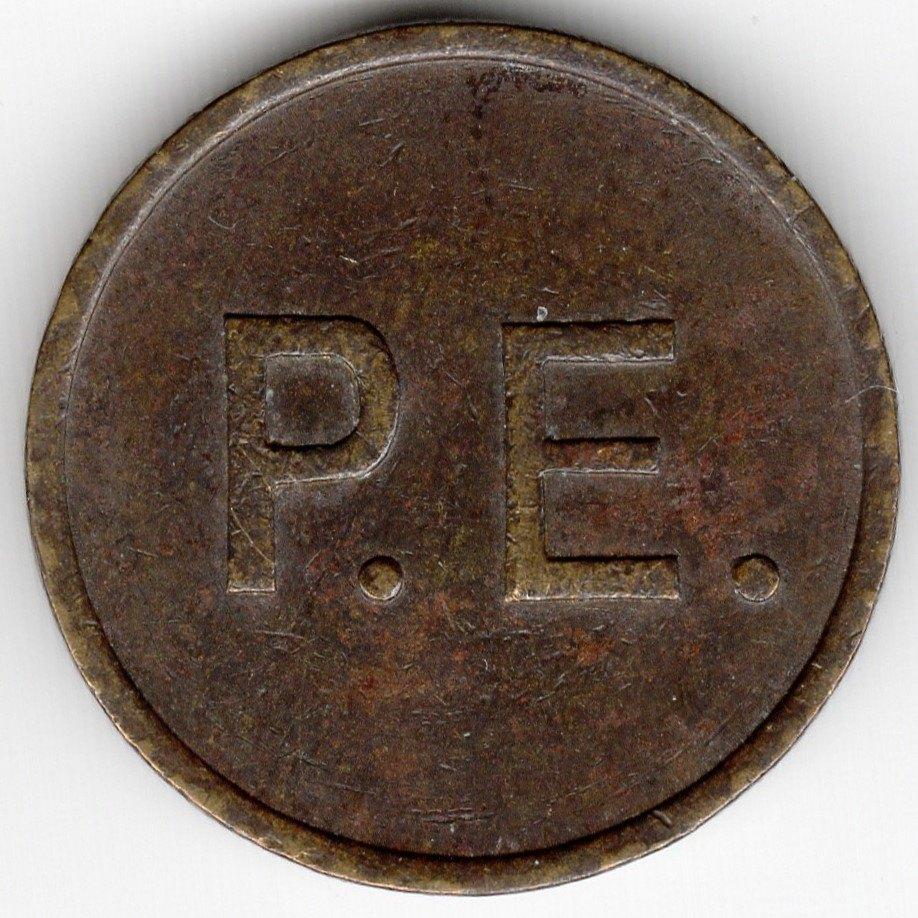 Verenigd Koninkrijk : Jeton : P.E. (Phonographic Equipment), Ophalen of Verzenden, Overige materialen