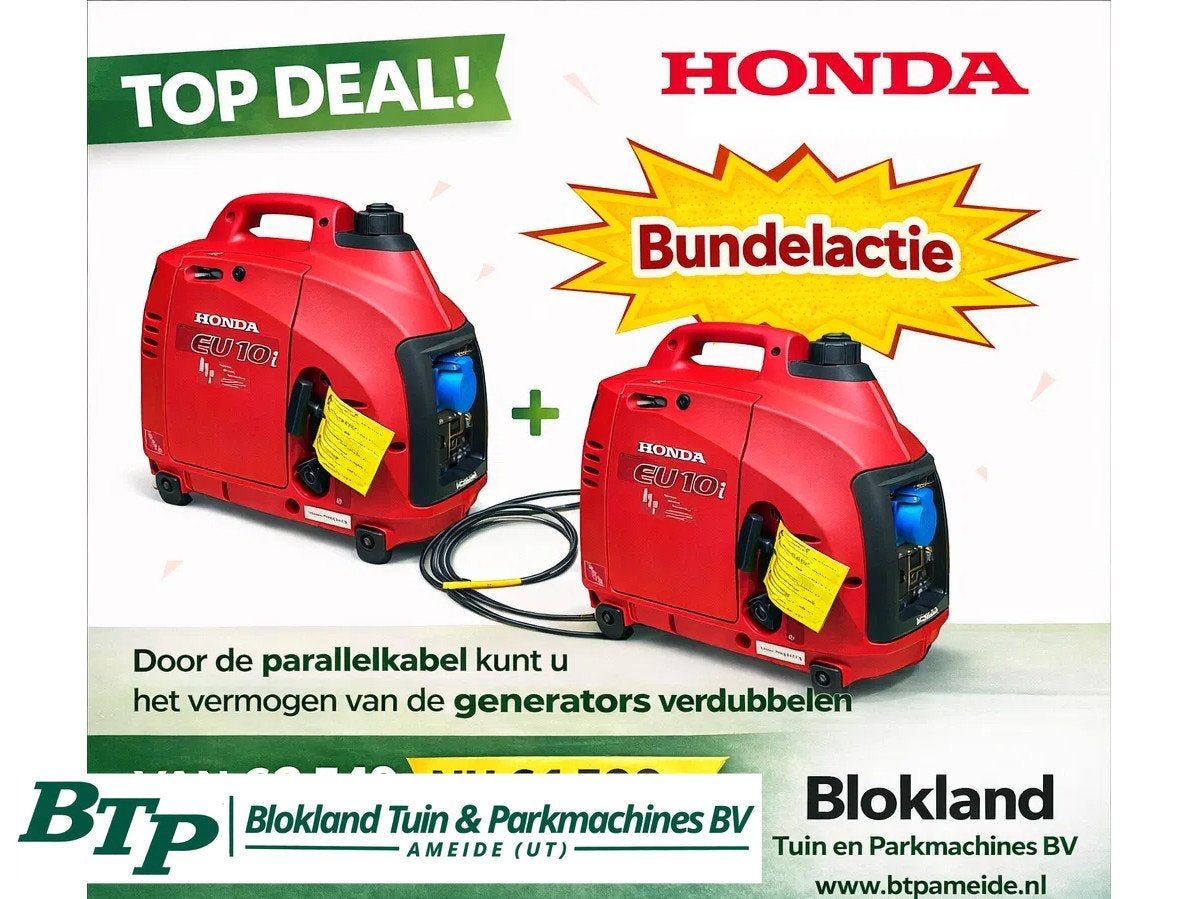 Honda Eu10i Bundelactie 2x generator met parallelkabel noods