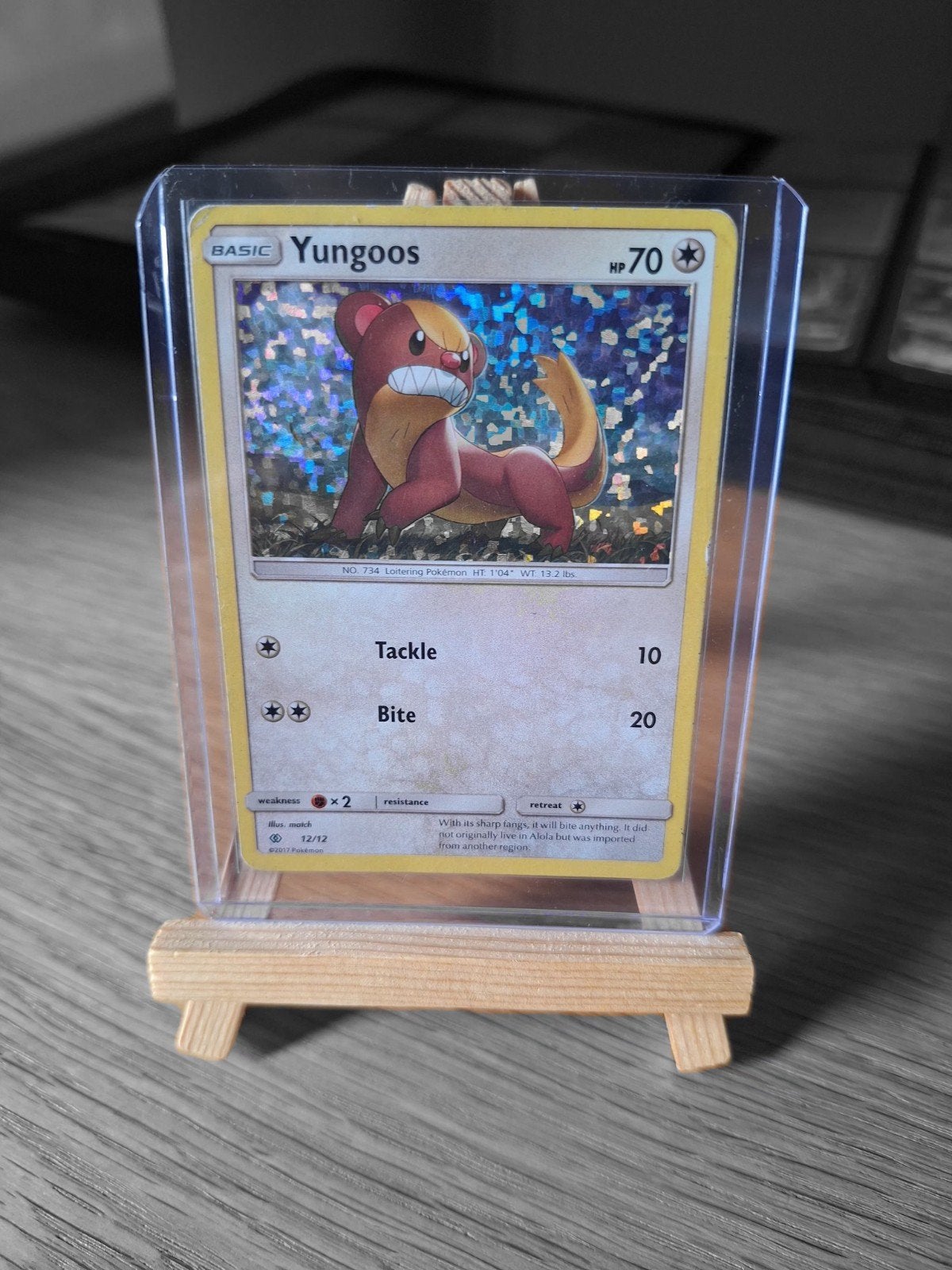 Pokémon kaart - Yungoos HOLO - McDonald's 2017 - 12, Hobby en Vrije tijd, Verzamelkaartspellen | Pokémon, Ophalen, Zo goed als nieuw