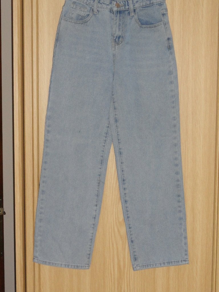 Lichtblauwe Jeansbroek Shein Maat 158, Kinderen en Baby's, Broek, Shein, Zo goed als nieuw, Verzenden