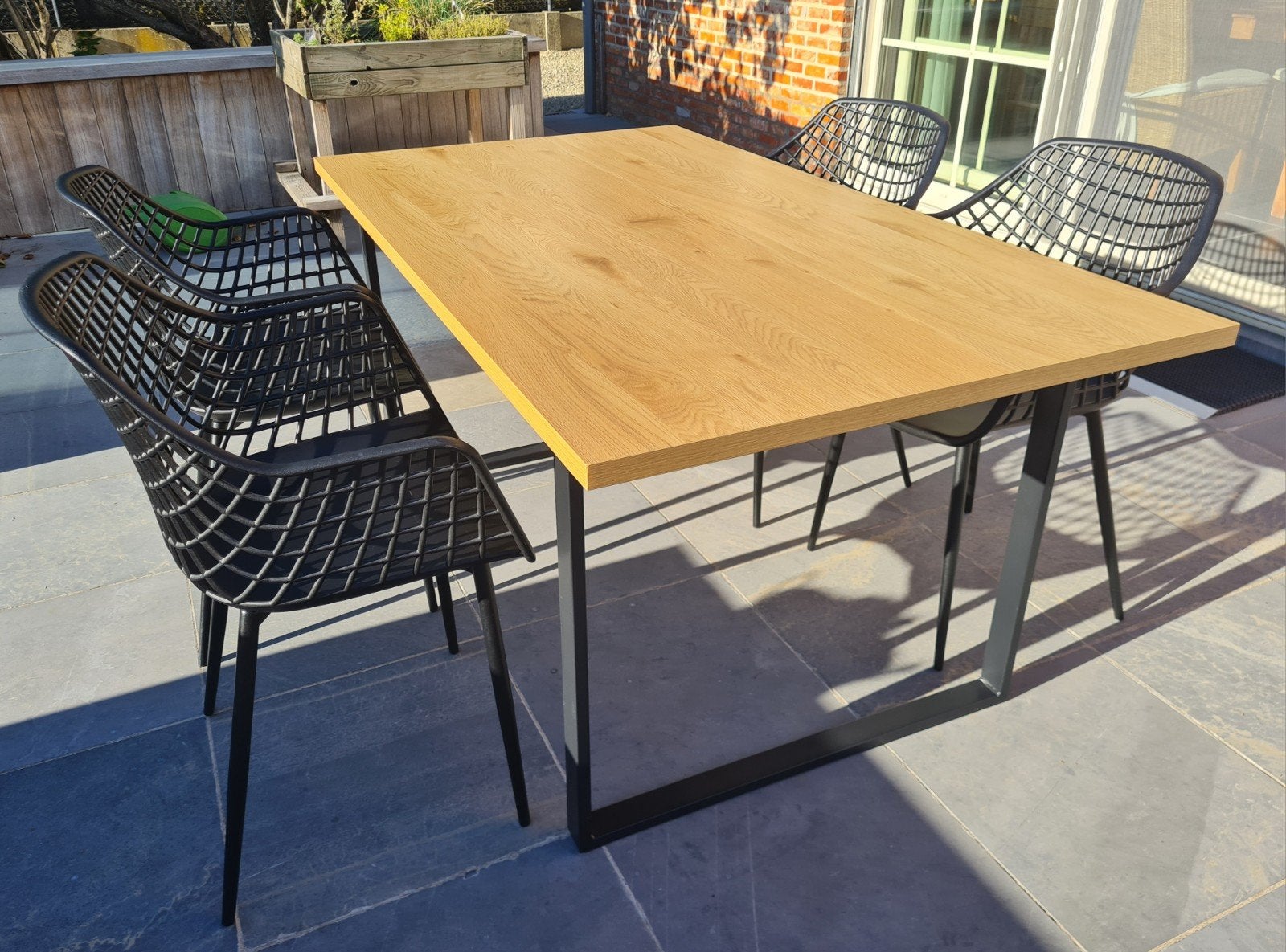 Tafel met 4 stoelen, Ophalen, 50 tot 100 cm, Zo goed als nieuw, 150 tot 200 cm