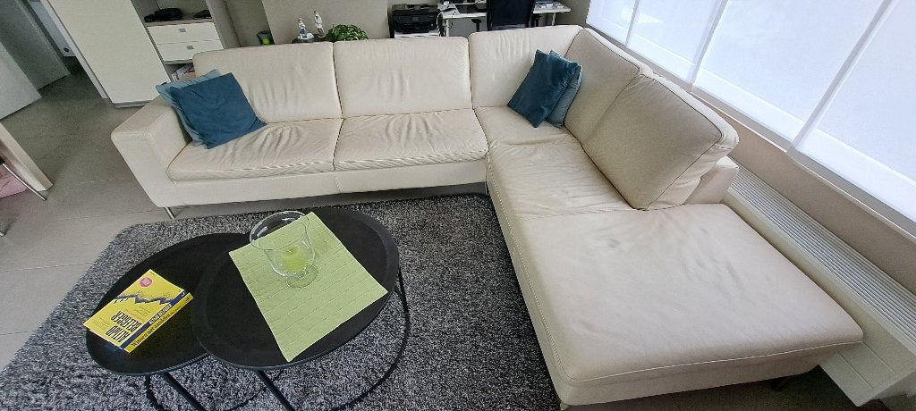 Lederen hoeksalon Natuzzi, Maison & Meubles, Canapés | Sofas & Chaises Longues, Quatre personnes ou plus, Enlèvement, Utilisé