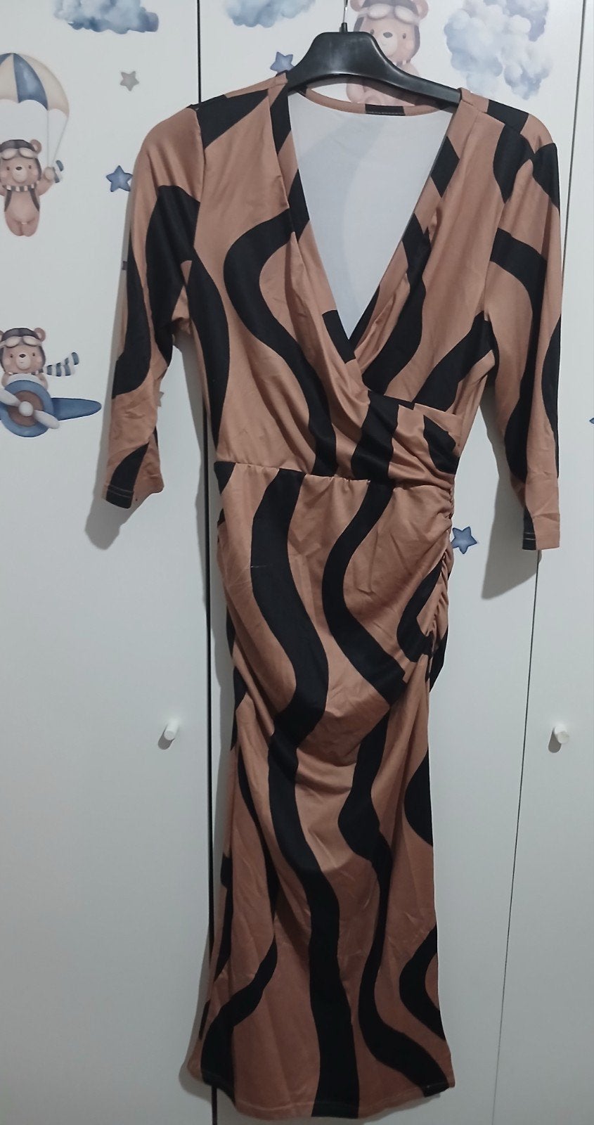 damesjurk bruin/zwart, Kleding | Dames, Gelegenheidskleding, Overige typen, Bruin, Ophalen of Verzenden, Maat 36 (S)