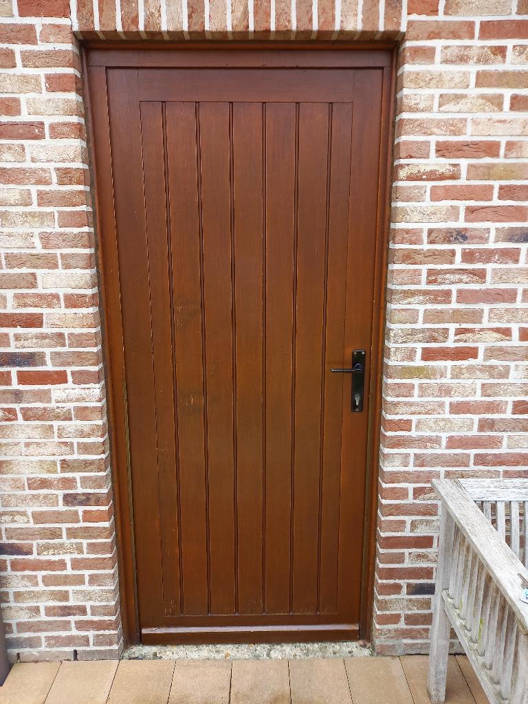 houten deur, Ophalen, Gebruikt, 80 tot 100 cm, Buitendeur