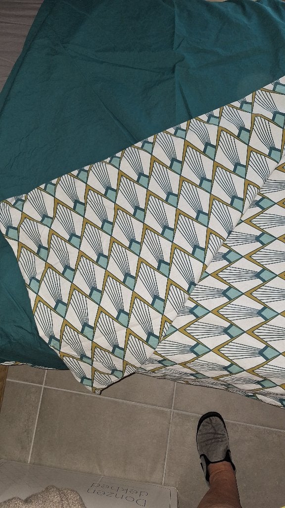 Housse de couette 1 personne 100 % coton La Redoute, Enlèvement ou Envoi, Autres marques, Housse de couette, Vert