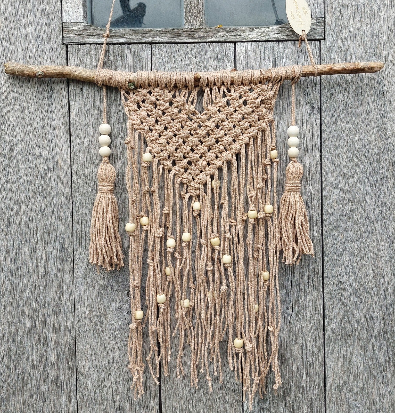 Boho Macramé « amoureux », Enlèvement ou Envoi, Boho, Création personnelle, Matériau naturel
