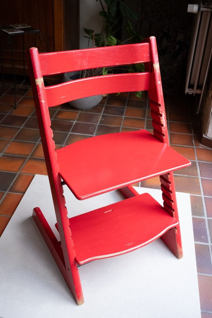 Chaise Stokke Tripp Trapp vintage, rouge, Ophalen, Gebruikt, Eén, Rood