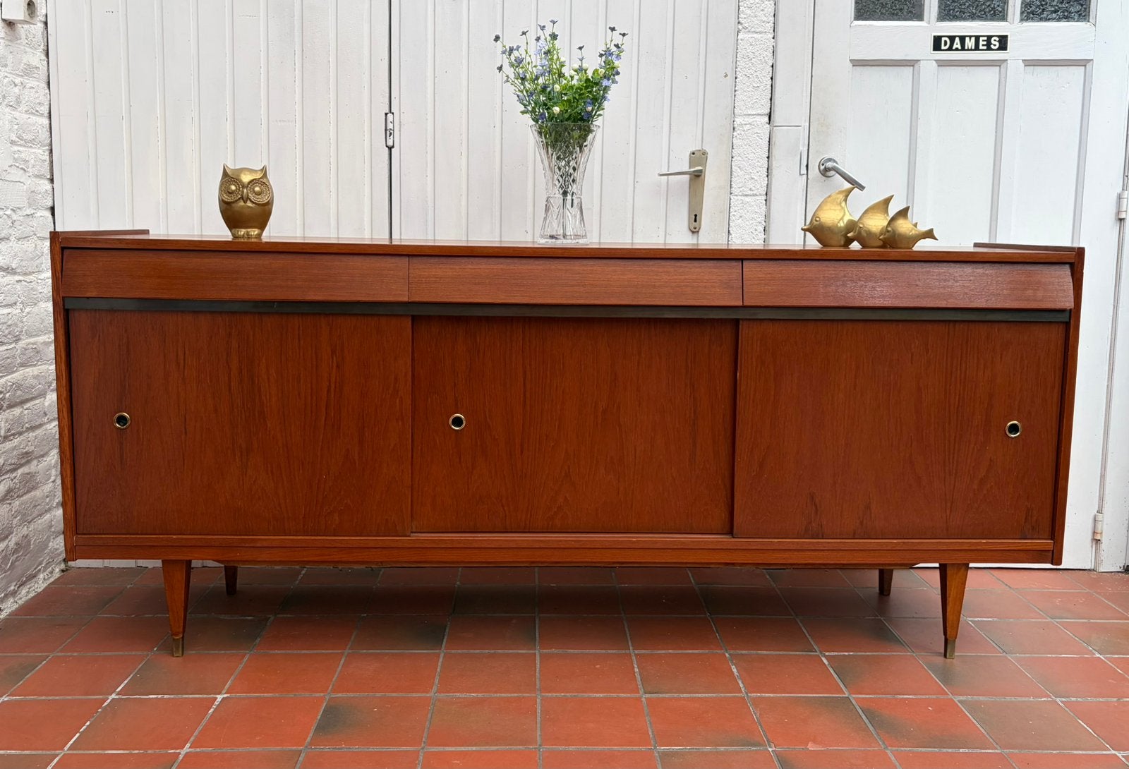 Enfilade/dressoir teck scandinave vintage, Maison & Meubles, Enlèvement, Utilisé, Teck, Scandinave