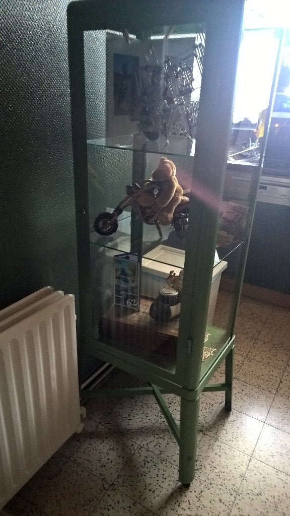 Glazen kastje groen, Ophalen, 50 tot 100 cm, Zo goed als nieuw, Glas