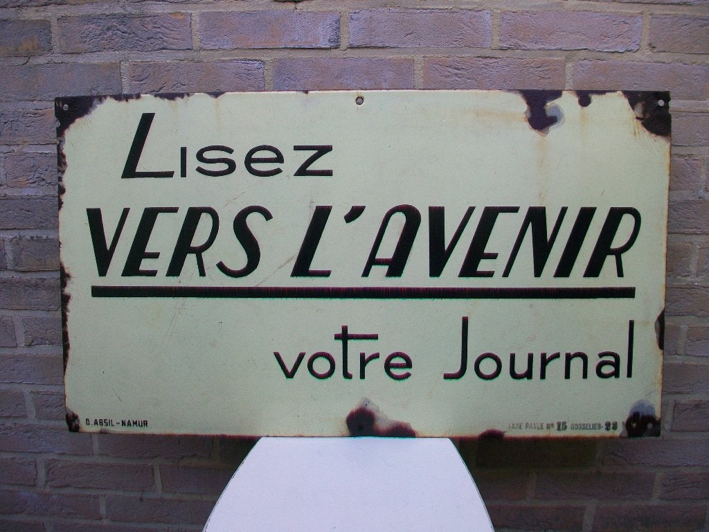 PLAQUE EMAILLEE VERS L'AVENIR, Collections, Enlèvement ou Envoi