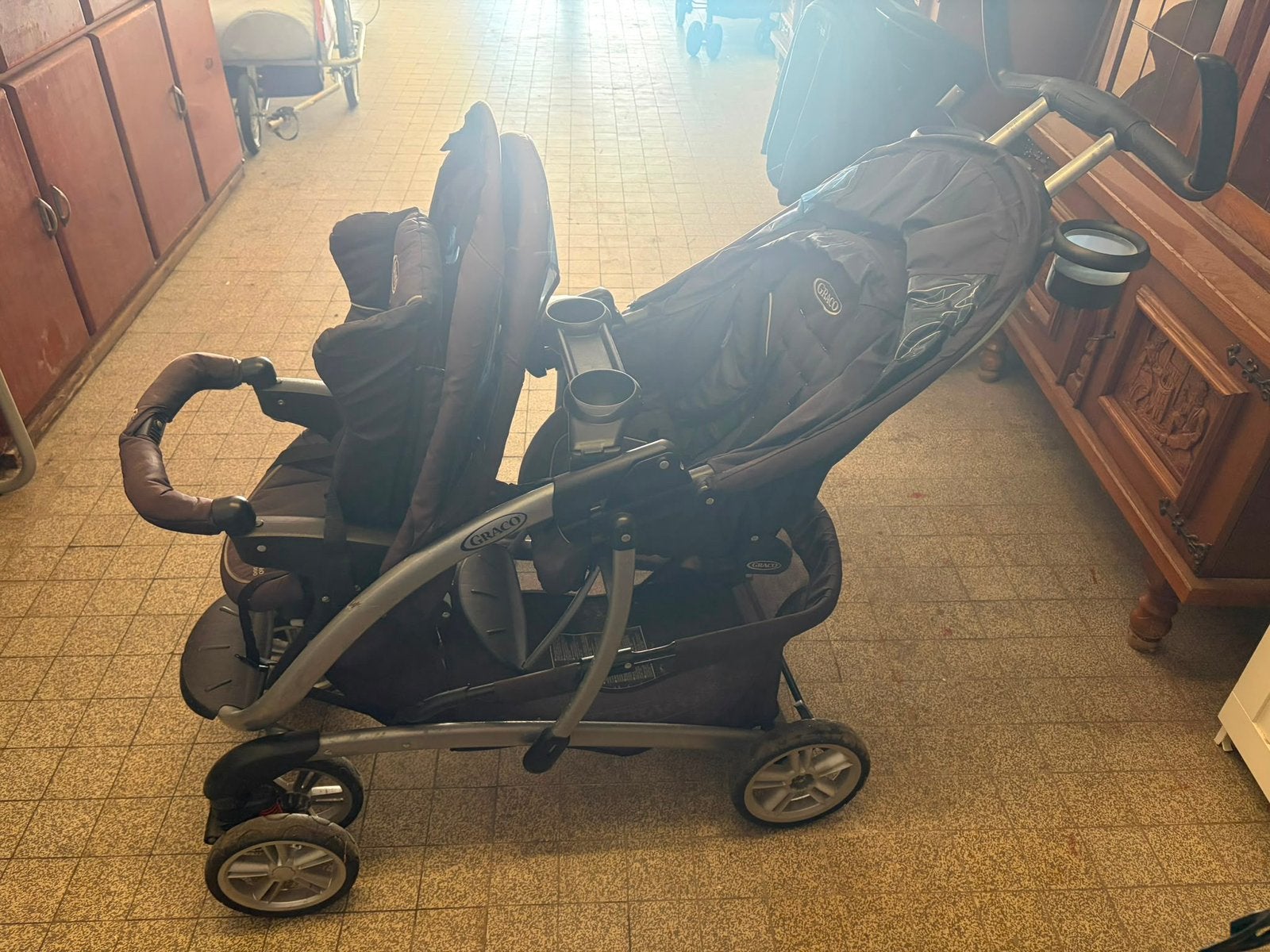 Duo-kinderwagen, Kinderen en Baby's, Buggy's, Ophalen, Gebruikt