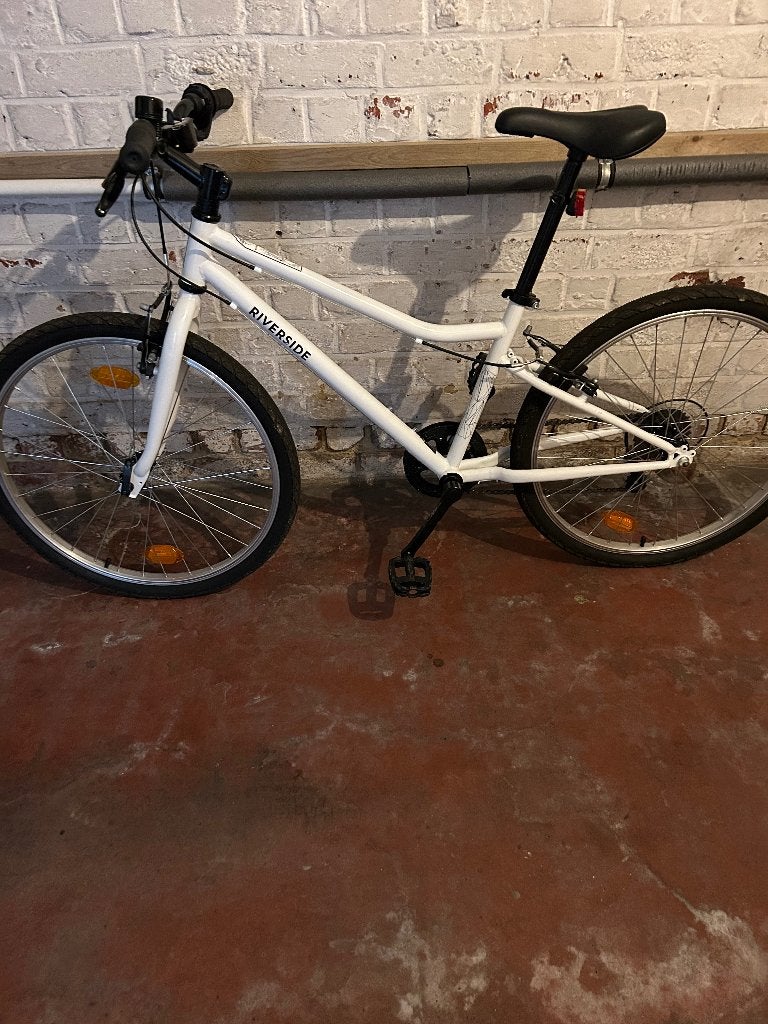 Vélo VTC Enfant Riverside 100 - 24 pouces - Blanc, Frein sur jante, Enlèvement, Utilisé, BTwin Décathlon