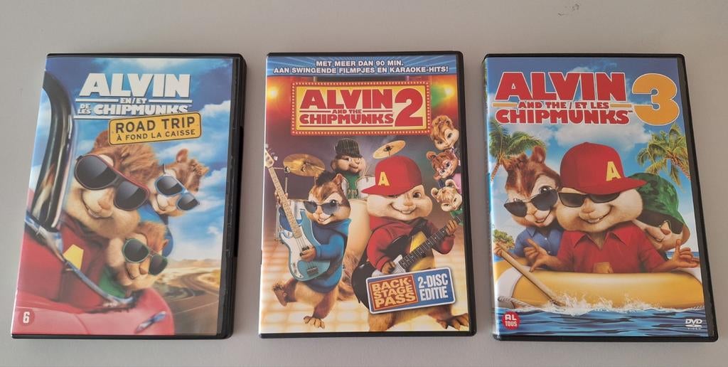3 DVD DVD's film films Alvin en de Chipmunks, Verzamelen, Ophalen of Verzenden