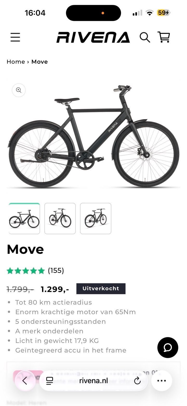 Rivena Elektrische fiets *NIEUW NOG IN DOOS*, Ophalen, Zo goed als nieuw