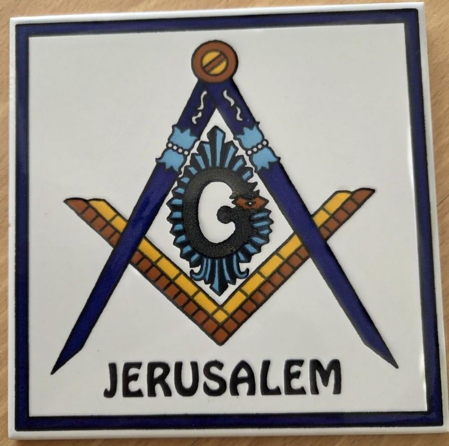 Vrijmetselarij  Tegel Jerusalem -Israël, Enlèvement ou Envoi, Comme neuf