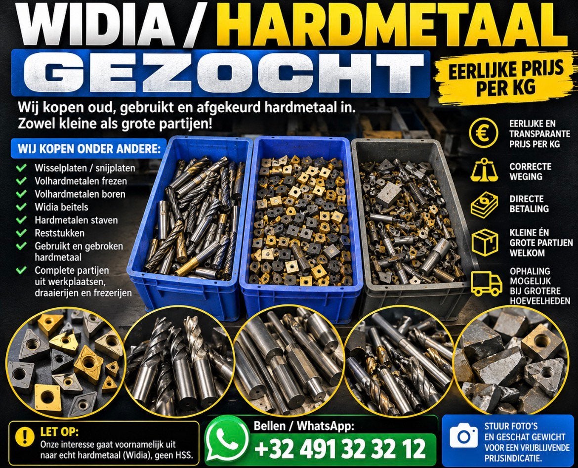 WIDIA / HARDMETAAL GEZOCHT  HOGE INKOOPPRIJS, Ophalen, Gebruikt