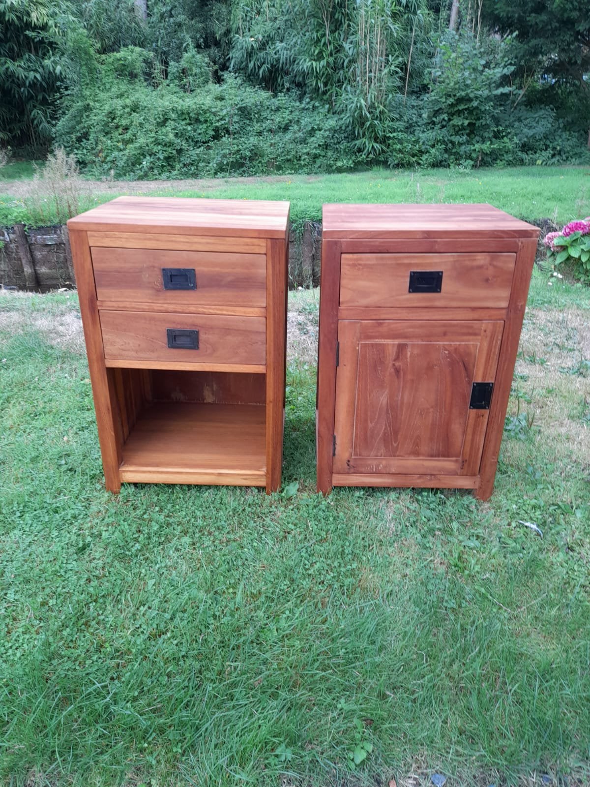 Set massief houten nachtkastjes, Enlèvement, Utilisé, Bois