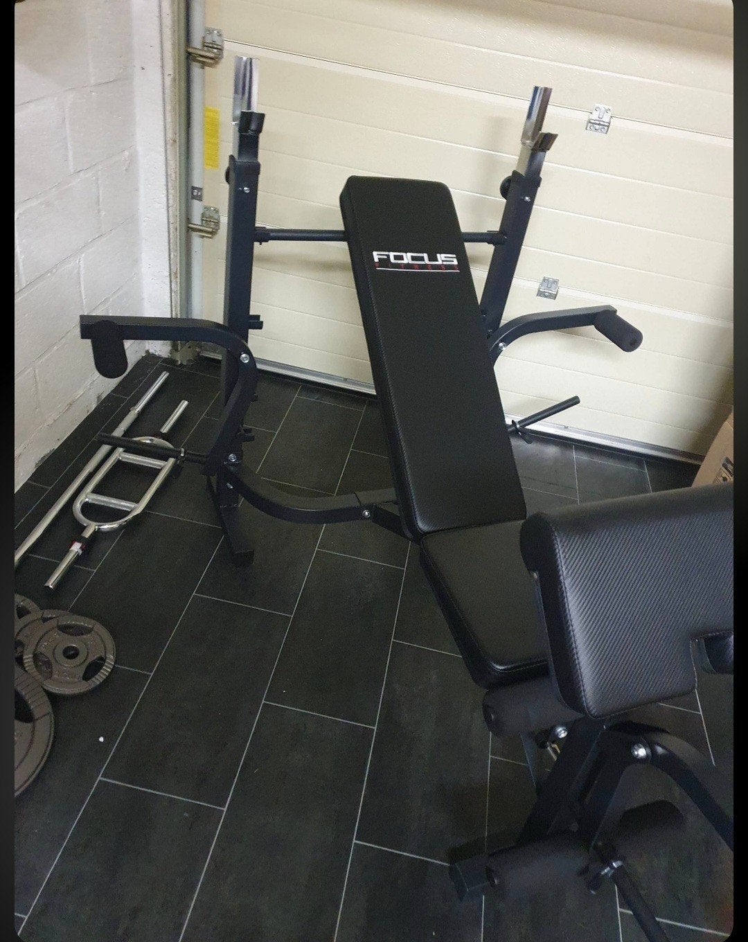 Banc de fitness réglable sur tous les côtés + sonnette de bo, Enlèvement, Utilisé, Bras, Banc d'exercice