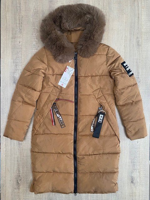 NIEUW! Donsjas met nepbontkraag in bruin maat M, Kleding | Dames, Jassen | Winter, Maat 38/40 (M), M.S.K.Z.X., Bruin, Nieuw